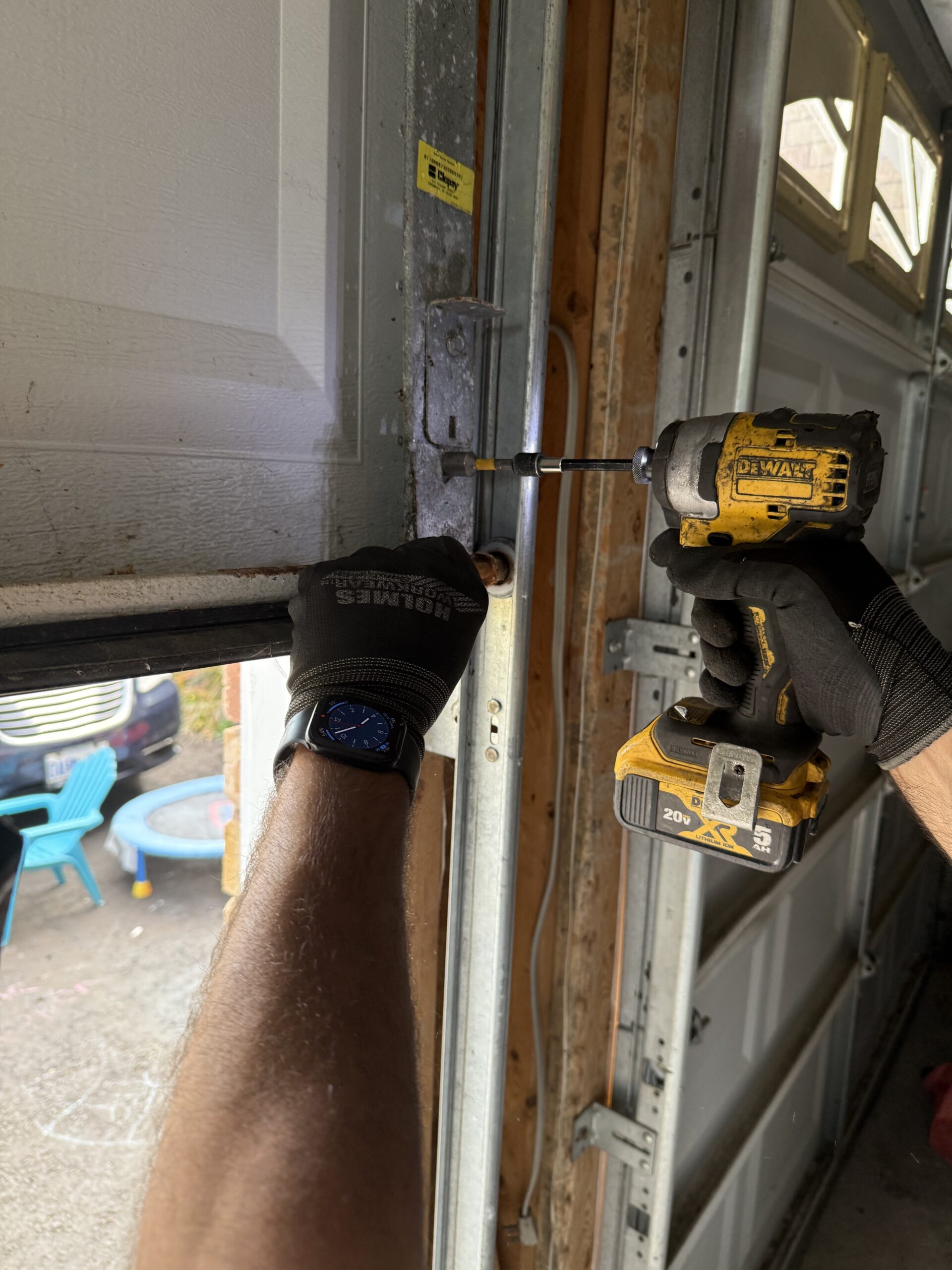 New garage door cable installation